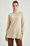 Balloon Sleeve High Collar Relax Fit Knitted Tunic