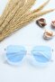 Frank Unisex Square Rectangle Transparent Blue Uv400 Protected Vintage New Season Sunglasses - 7