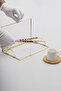25x15cm Brass Gold Covered Glass Promise Engagement Serving Kitchen Ring Presentation Tray Groom Coffee Organization - 4