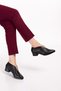 Genuine Leather Laser Cut Stylish Low Heel Shoes Şhn.860 - Black - 42 - 2