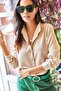 Women's Stone Jacquard Textured Woven Shirt GML-19001036 - 4