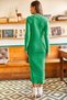 Women's Grass Green Lycra Long Camisole Dress ELB-19000750 - 5