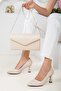 Women's 7 cm Heeled Beige Bag Combination Stiletto Set