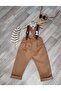 Teddy Bear Concept Boy's Tan Brown Striped Trousers Salopet - 2