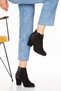 Starly Black Luxury Suede Back Detailed Heeled Boots Bottie - 5