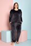 Plus Size Velvet Women's Pajama Set - Super Soft Velvet - 2