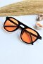 Judy Unisex Square Rectangle Black Vintage UV400 Protected Sunglasses - 6