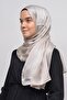 Janjan Shiny Satin Textured Hijab Evening Dress Chiffon Shawl-dark Cream - 2