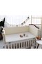 Cream 80x130 Waffle Pique Fabric Crib Edge Protection / Crib Sponge Barrier Protector - 3