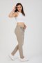 Women's Mink Italian Sequin Star Patch Ripped Detailed Skinny Leg Lycra Trousers - 4