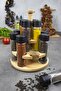 Ginger 12-Piece Rotating Platform Spice Set, Rotating Platform 12-Piece Spice Set with Wooden Stand - 4