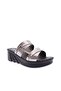 Women's High Sole Double Banded Slippers Platinum Patent Leather Mirror 3211732857 - 2