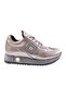Women's lace-up thick sole silver stone sneakers shoe platinum 239982692