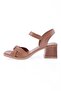 Women's Braided Heeled Sandals Tan Genuine Leather 2101123219 - 3
