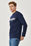 Regular Fit Normal Cut 100% Cotton Crew Neck Sweatshirt - 3