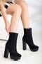Shoes Women's Platform Thick Heeled Faux Leather Boots