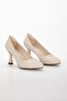 Women's 7 cm Heeled Beige Bag Combination Stiletto Set - 4