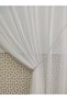 Single Wing Rain Patterned Fine Linen Textured 1-3 Close Pleated Rope Double Breasted Tulle Curtain - 2