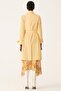Arcelio Regular Fit Shirt Collar Below Knee Honey Color Women's Trench Coat - 4