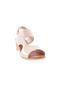 Woman's laser detailed velcro heeled sandal beige genuine leather 32613244 - 2
