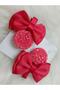 Red Organic Handmade Candy Ribbon Clip Buckle (2 Pieces) - 2