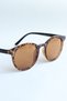 Marie Unisex Oval Round Brown Leopard Matte New Season Vintage Uv400 Protected Sunglasses - 2