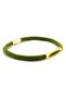 Pistachio Green Knitted Rope Yellow Metal Magnet Men's Bracelet M026k - 2