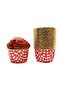 Gingham Red Cake Mold, Shiny Cardboard, 25 Pieces, Gold Coated on the Inside, Does Not Scatter in the Oven, 6.5x4 Cm - 8