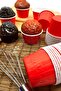 Red 50-Piece Cake Mold 6.5x4 Cm Hard Cardboard Muffin Mold Cupcake Capsule - 3