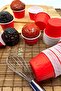 Red 50-Piece Cake Mold 6.5x4 Cm Hard Cardboard Muffin Mold Cupcake Capsule - 4