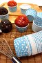 Blue Polka Dot 50-Piece Cake Mold 6.5x4 Cm Hard Cardboard Muffin Cupcake with Dots That Do Not Disintegrate in the Oven - 4