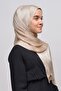 Janjan Shiny Satin Textured Hijab Evening Dress Chiffon Shawl-Sand Beige - 3