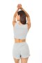 Women's Corduroy Strap Shorts Casual Home Set-Grey - 2