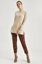 Balloon Sleeve High Collar Relax Fit Knitted Tunic - 2