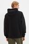 Black Oversize/Wide Cut Hooded Fleece/Warm Unisex Sweatshirt Tmnaw22Sw1462 - 4