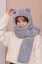Hooded Plush Beanie Scarf Welsoft Fleece Neck Collar Shawl Windproof Ear Hat