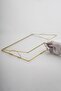 25x15cm Brass Gold Covered Glass Promise Engagement Serving Kitchen Ring Presentation Tray Groom Coffee Organization