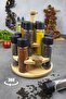 Ginger 12-Piece Rotating Platform Spice Set, Rotating Platform 12-Piece Spice Set with Wooden Stand