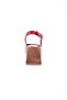 Red Genuine Leather Thick Heeled Women's Sandals - 231153219 - 4