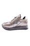 Women's lace-up thick sole silver stone sneakers shoe platinum 239982692 - 3