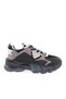 Woman's lace-up thick sole sneakers shoes black green 812323138