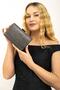 Women's Stoned Platinum Evening Dress Clutch Portfolio Ladies Bag - 4