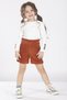 Girl's 4-8 Years Long Sleeve Velvet Shorts Suit