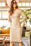 Women's Stone Madonna Collar Lycra Dress ELB-19000753