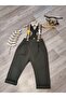 Safari Concept Birthday Outfit Khaki Camel Striped Boys Trousers Salopette