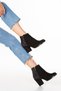 Starly Black Luxury Suede Back Detailed Heeled Boots Bottie - 3