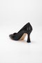 Women's Stiletto Thin High Heels Black Skin Shoes - 3