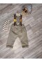 Safari Concept Lion Tiger Figured Dark Beige Brown Striped Boy's Trousers Salopette - 2