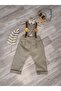 Safari Concept Lion Tiger Figured Dark Beige Brown Striped Boy's Trousers Salopette - 4