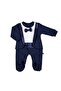 Baby Tuxedo Interlock Long Sleeve Booties Baby Collar Jumpsuit